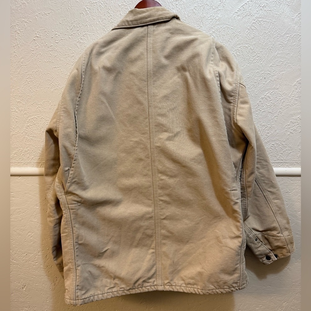 Carhartt Mens VTG  Barn Chore Jacket 2X Tall Tan Corduroy Collar Blanket lining - Picture 5 of 7